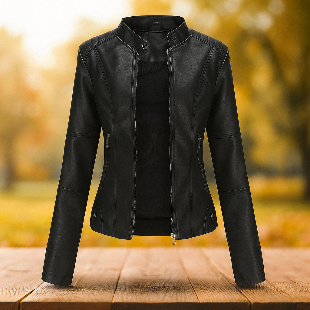 Chaqueta de cuero para mujer estilo biker - Annelise