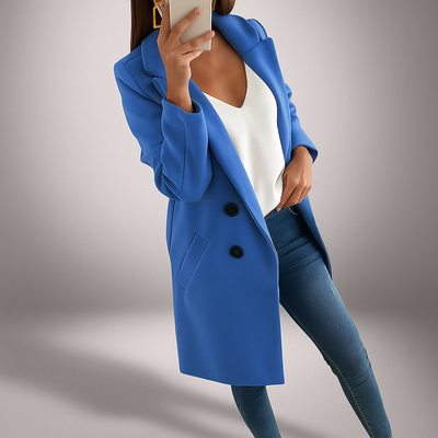 Abrigo elegante mujer de estilo moderno con solapas - Irina