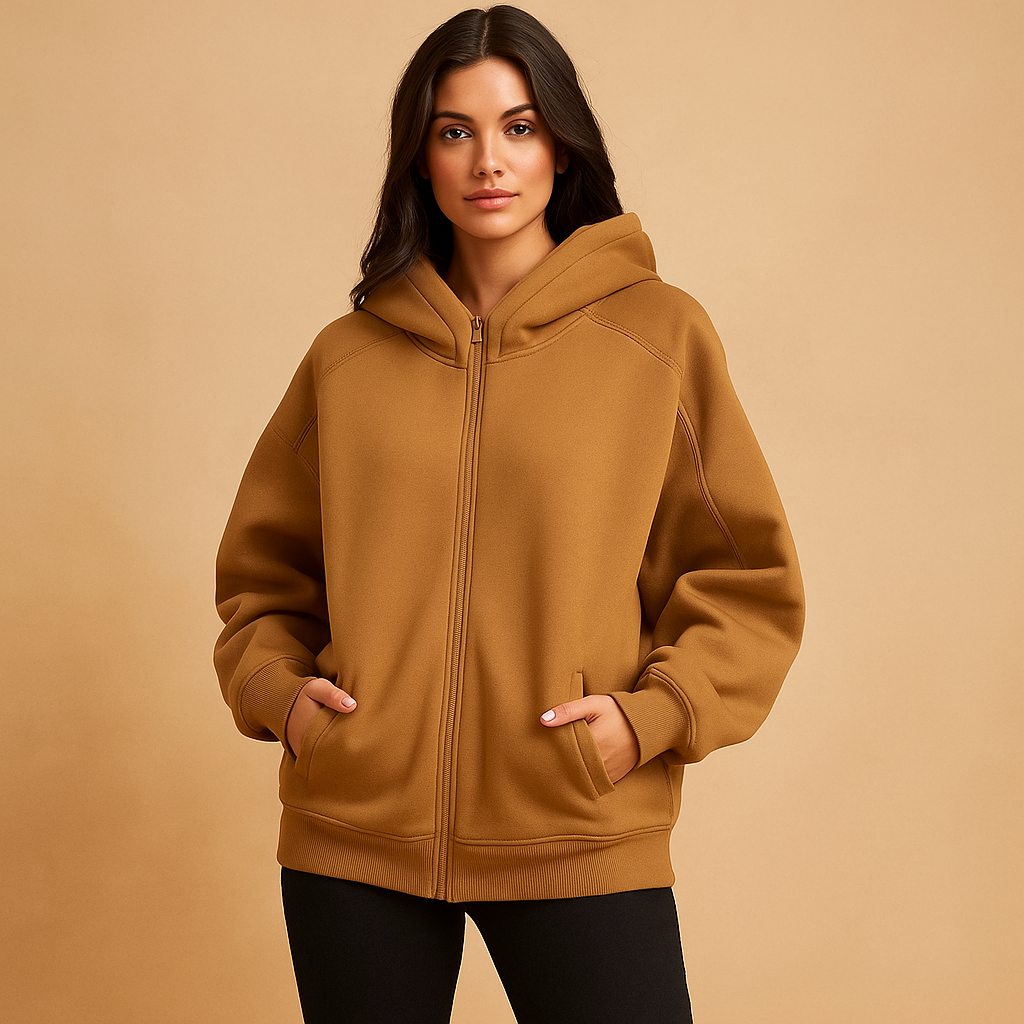 Sudadera mujer oversize con capucha cremallera completa - Yeni