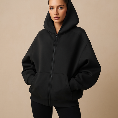 Sudadera mujer oversize con capucha cremallera completa - Yeni