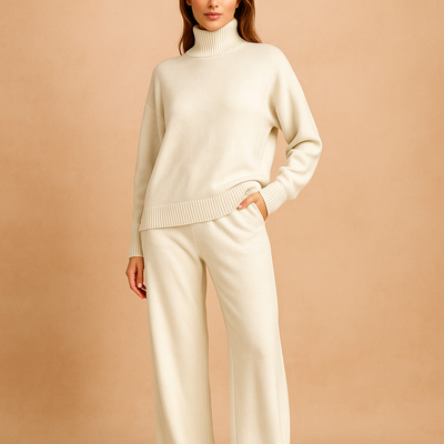 Conjunto mujer punto sueter y pantalon ancho - Aveline