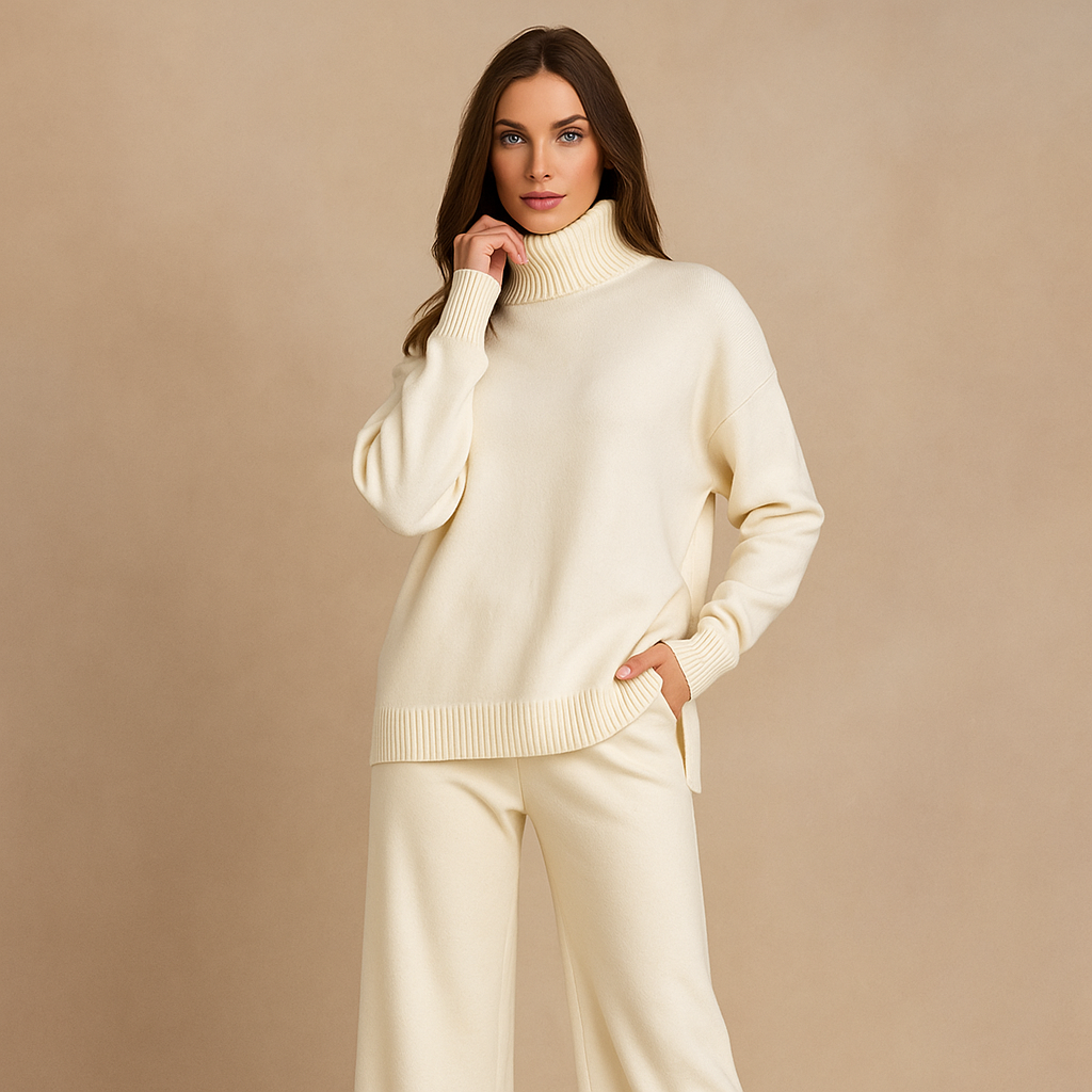 Conjunto mujer punto sueter y pantalon ancho - Aveline