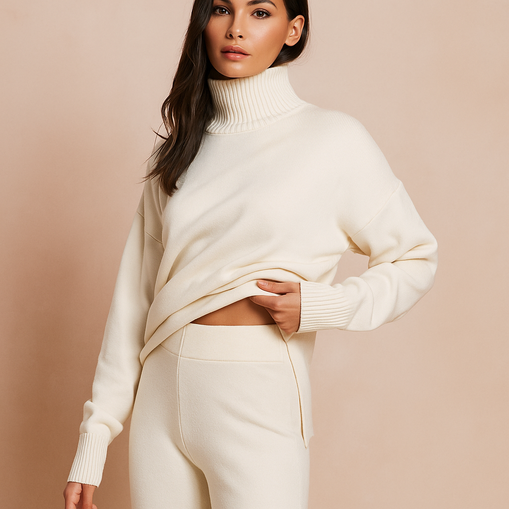 Conjunto mujer punto sueter y pantalon ancho - Aveline