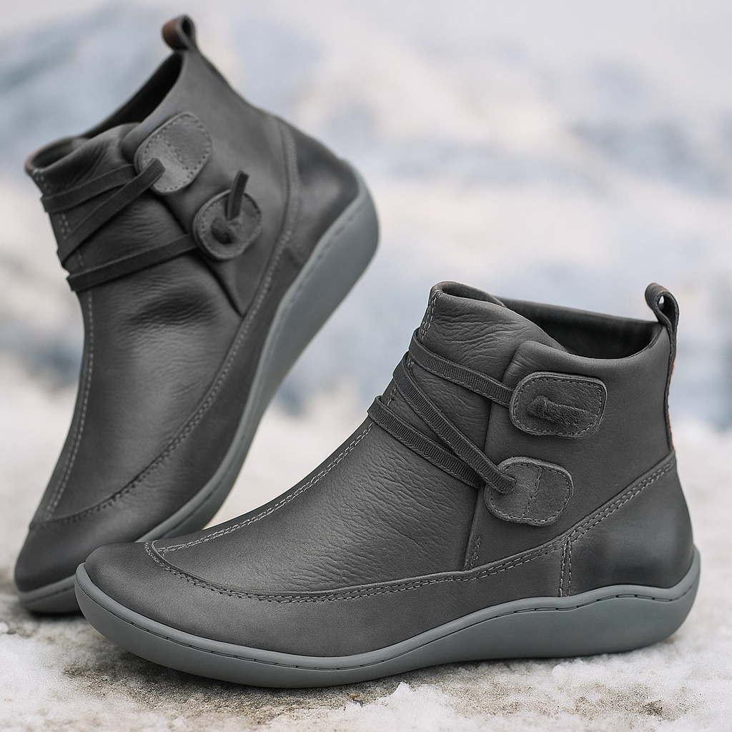 Botas mujer caña baja diseño minimalista cierre velcro - Isa
