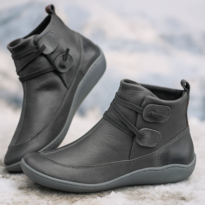 Botas mujer caña baja diseño minimalista cierre velcro - Isa