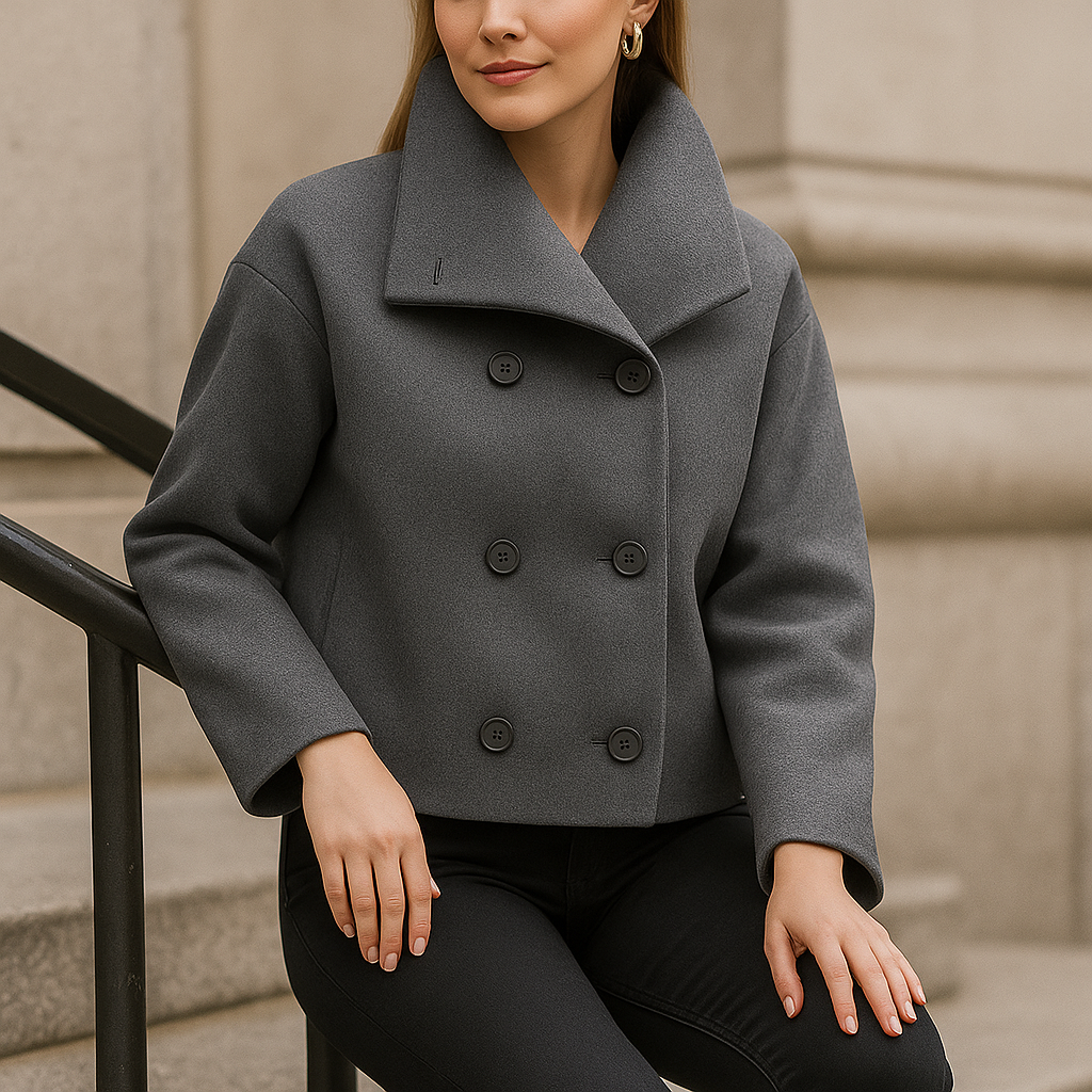 Chaqueta para mujer corta de doble botonadura - Iranelle