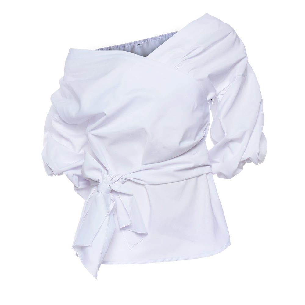 Noelle - Blusa corta cruzada de encaje