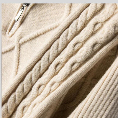 Hanna - Jersey de cuello alto con diseño geométrico de punto trenzado