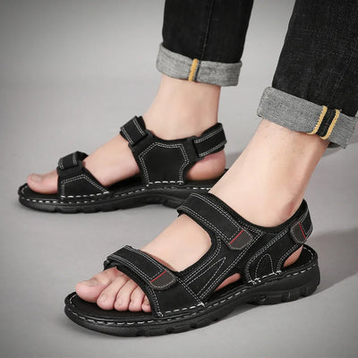 Sandalias casuales hombre tiras ajustables negras - Hanoi