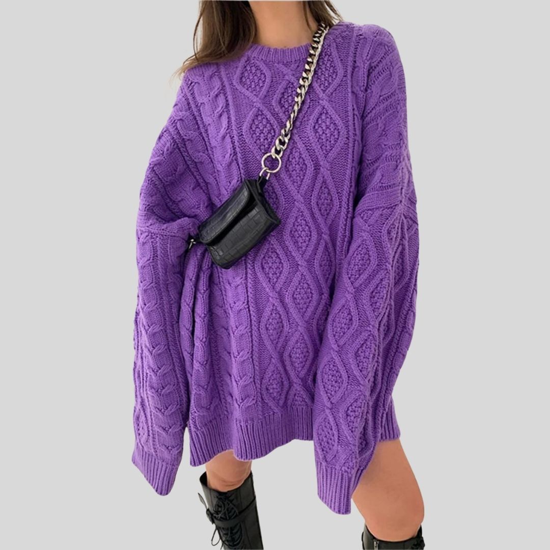 Enna - Vestido de punto texturizado con diseño de punto por cable y corte holgado