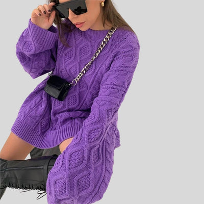 Enna - Vestido de punto texturizado con diseño de punto por cable y corte holgado