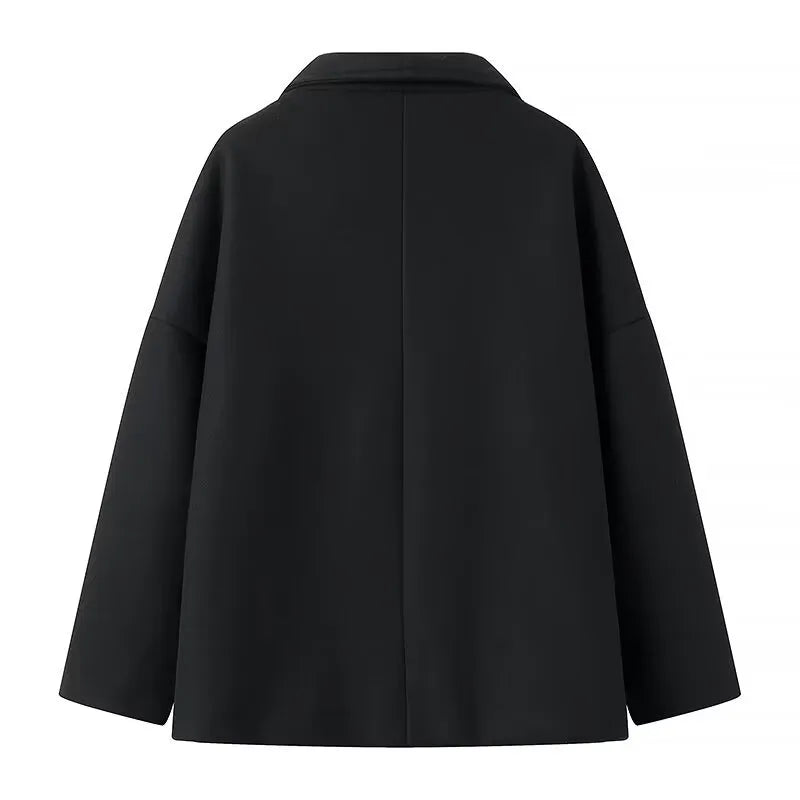 Abrigo cruzado de mujer con solapa amplia - Rebeca