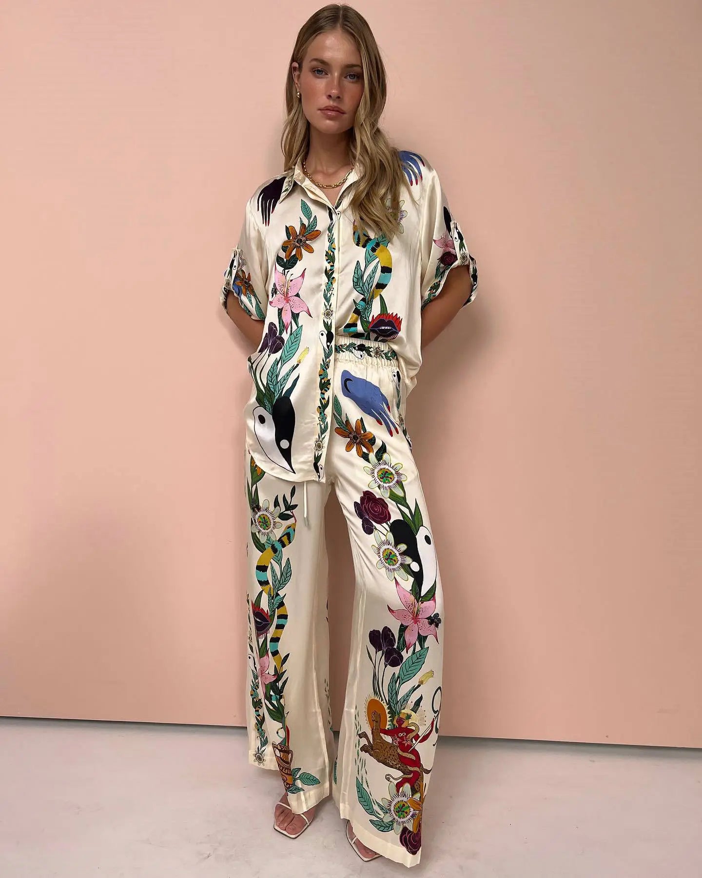 Carlota - Conjunto de pantalón con estampado floral