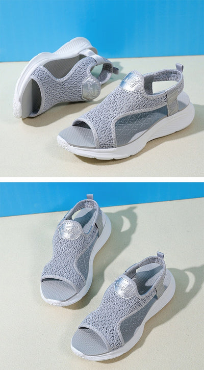 Sandalias deportivas mujer suela ligera tejido transpirable negro - Naira