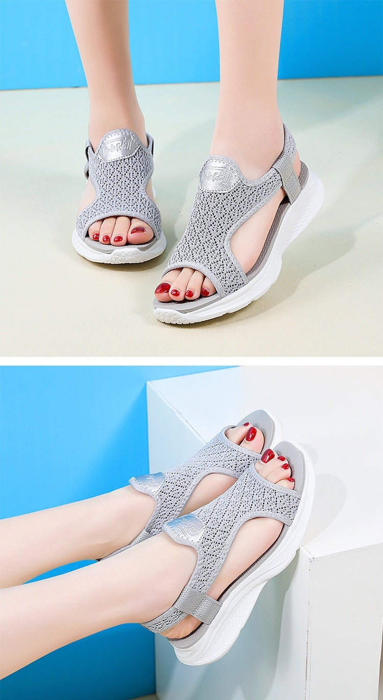 Sandalias deportivas mujer suela ligera tejido transpirable negro - Naira