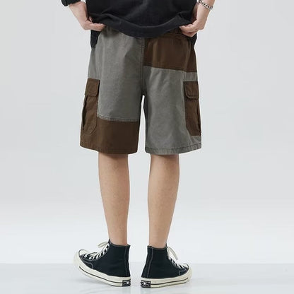 Pantalón corto para hombre bloques de color estilo recto - Elías