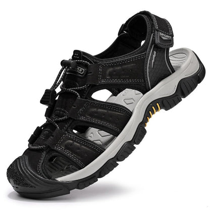 Sandalias outdoor hombre cuero transpirable marrón - Dakar