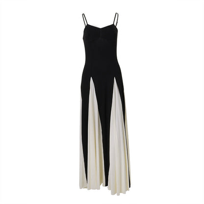 Blanca - Vestido de tirantes de mujer en contraste de colores