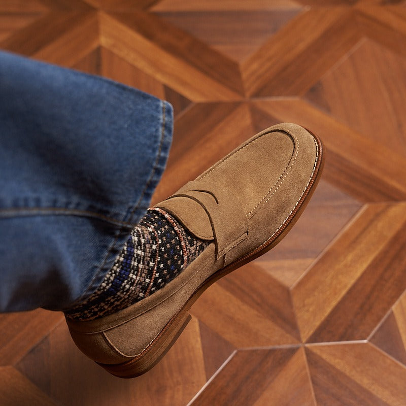 Mocasines hombre cuero genuino estilo clásico marrón - Whitmore