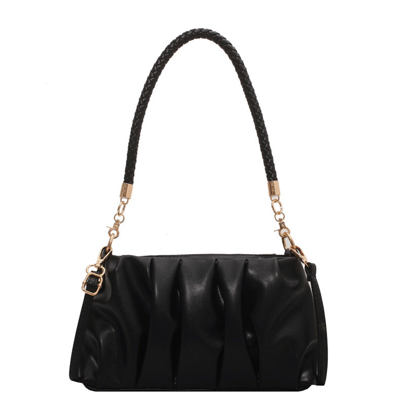 Bolso de hombro suave con pliegues – Evelina