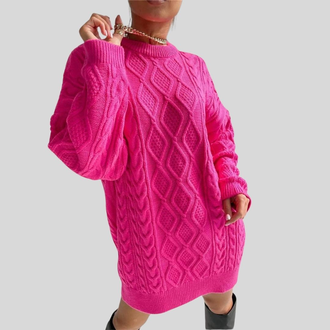 Enna - Vestido de punto texturizado con diseño de punto por cable y corte holgado