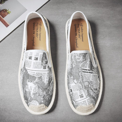 Zapatos planos hombre sin cordones diseño periódico - Arlen
