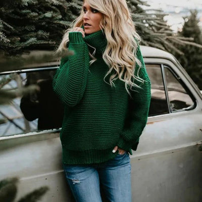 Kia - Jersey de punto grueso con cuello alto