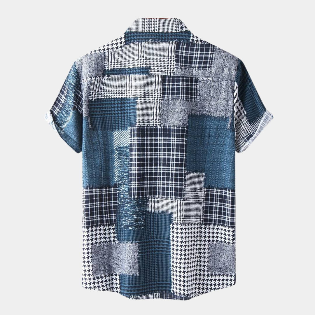 Lionel - Camisa de lino a cuadros para hombre