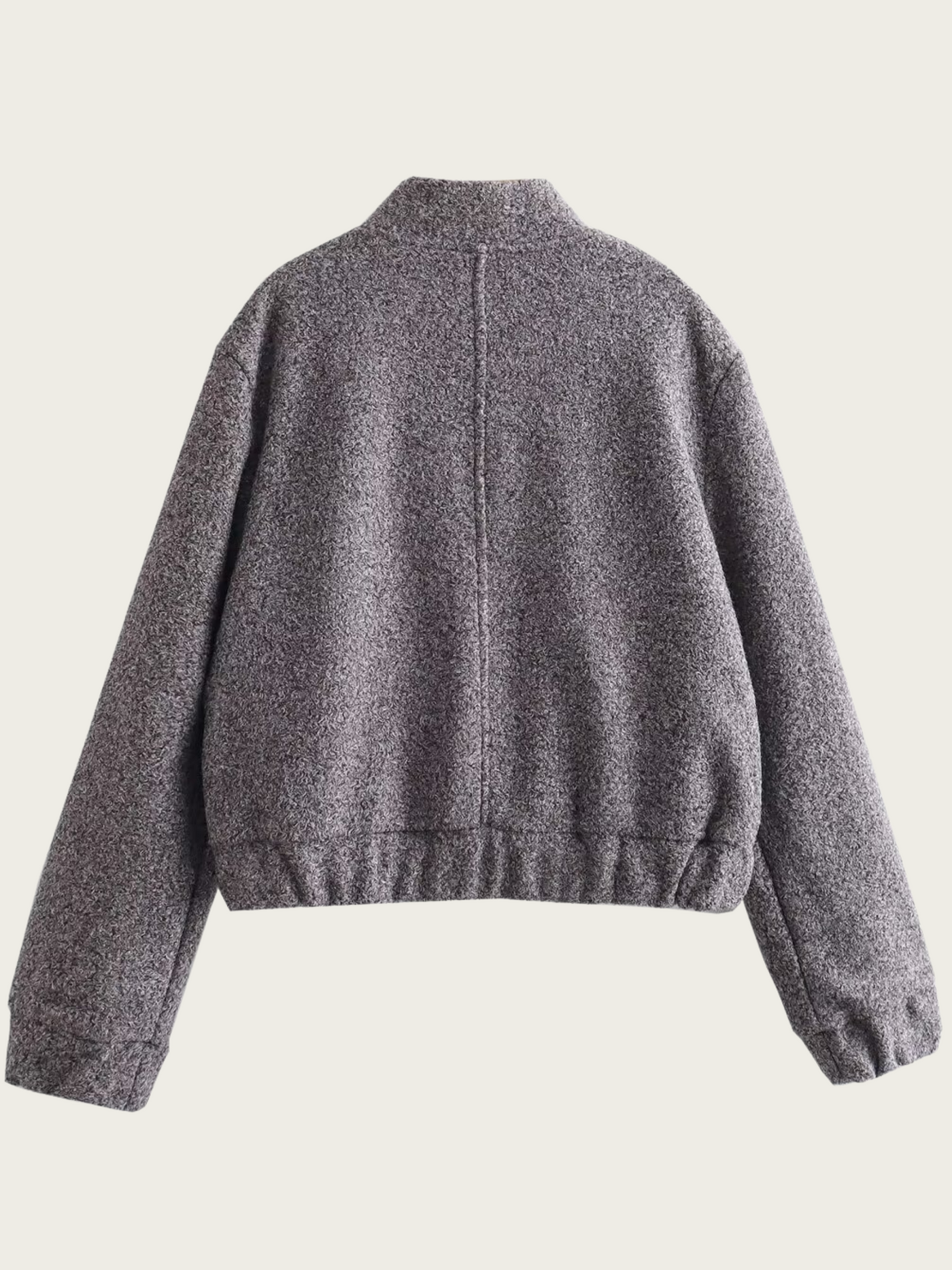 Chaqueta corta de lana gris para mujer - Mauwi
