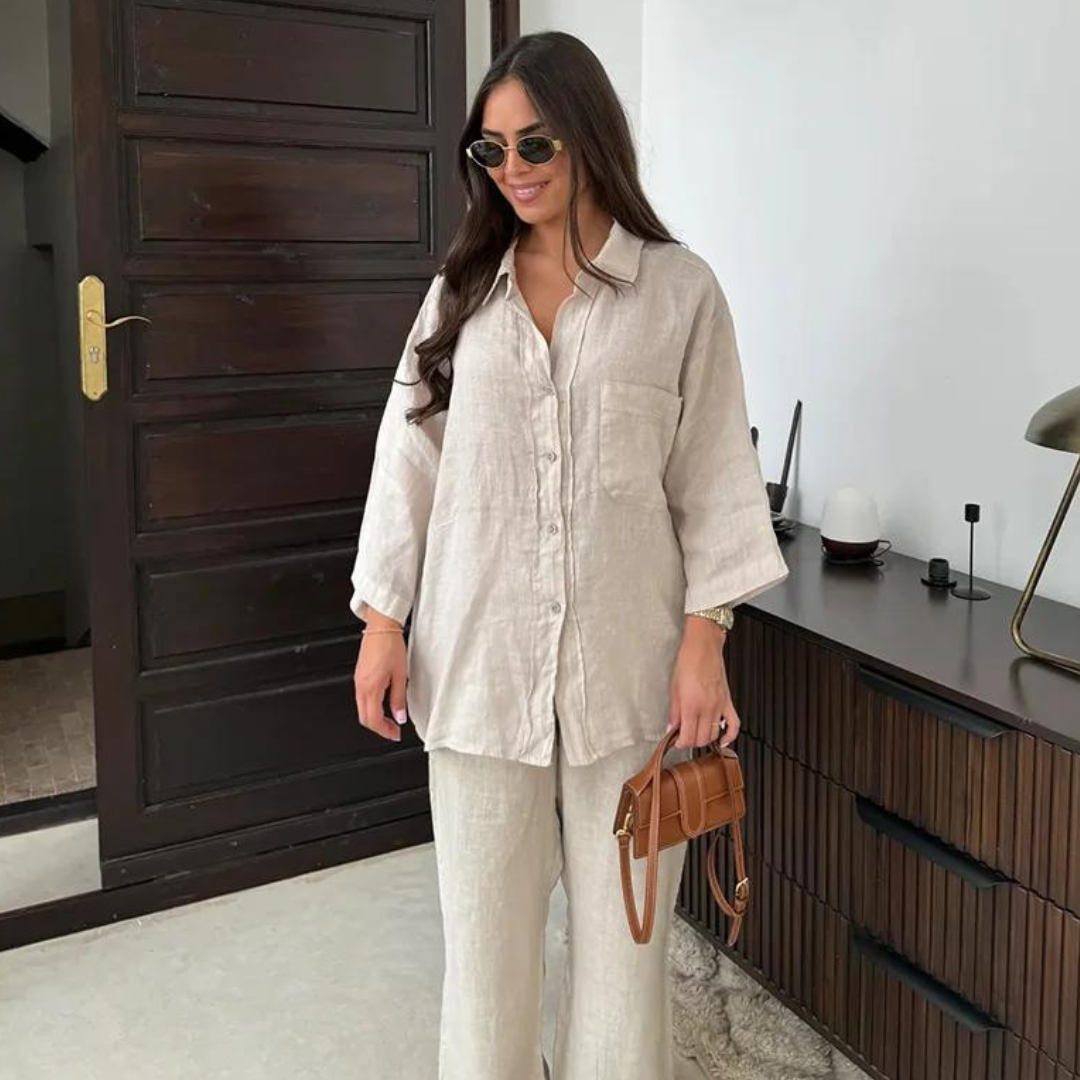 Nienke - Conjunto suelto vintage para mujer