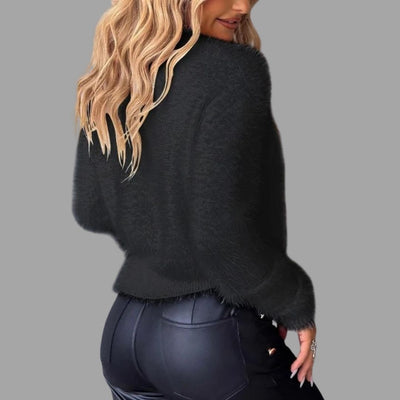 Moors - Lujoso jersey de forro polar con cuello adornado