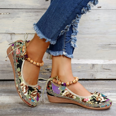 Pia - Zapatos planos de mujer con estampado floral