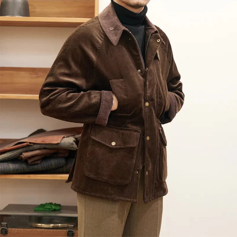 Lujosa chaqueta de pana para caballero estilo de otoño - Robinson