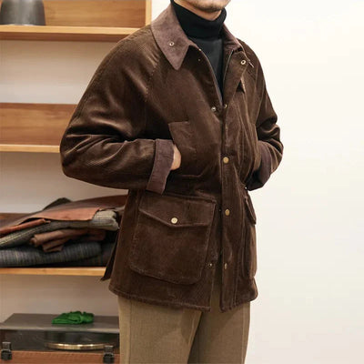 Lujosa chaqueta de pana para caballero estilo de otoño - Robinson