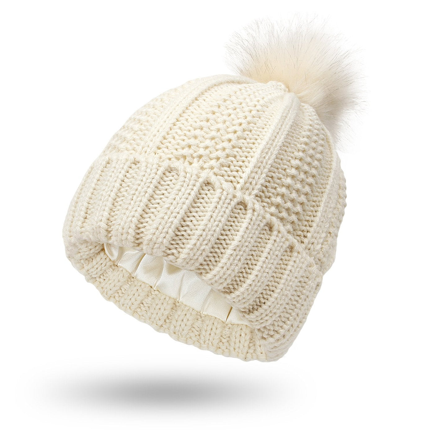 Gorro de punto para mujer con pompon - Daitonna
