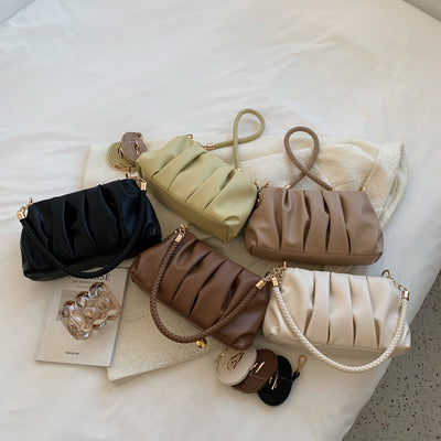 Bolso de hombro suave con pliegues – Evelina
