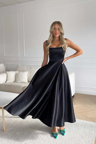 Anna - Vestido elegante sin mangas de cuello cuadrado