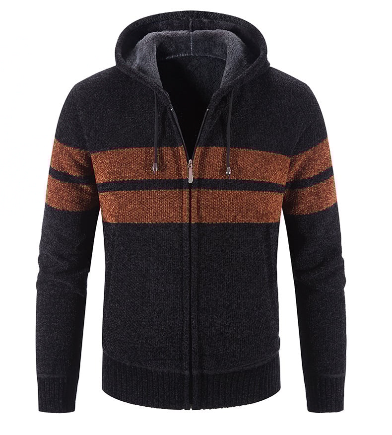 Chaqueta de punto para hombre con capucha y forro termico - Tobias