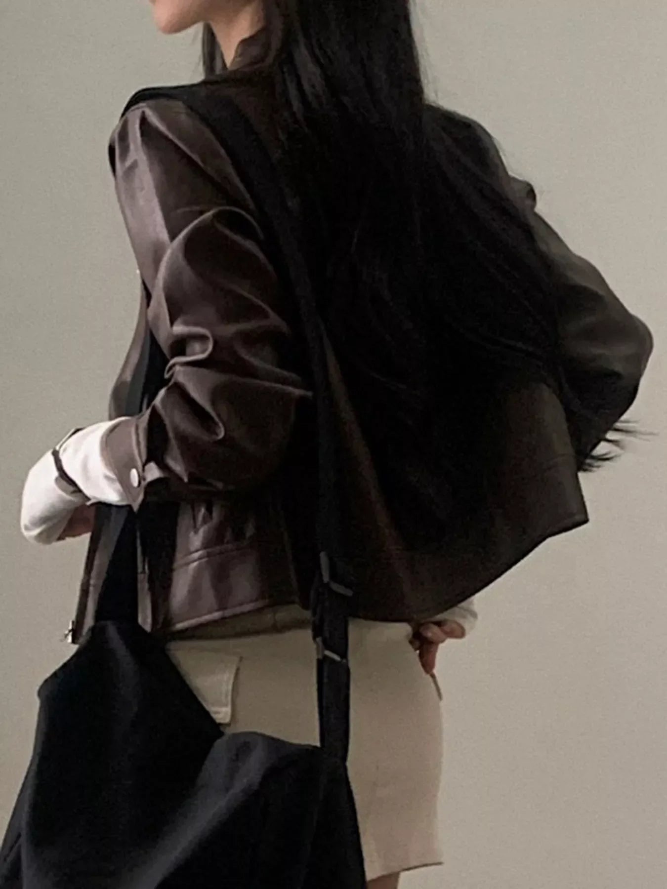 Chaqueta corta de piel para mujer - Liorane