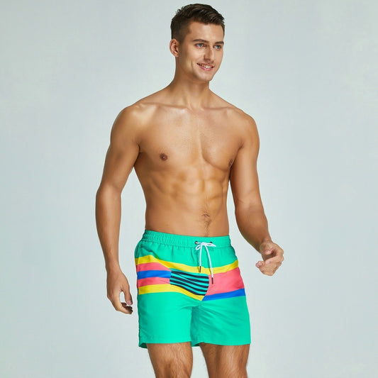 Pantalones cortos para hombre de microfibra con estampado multicolor - Adrián