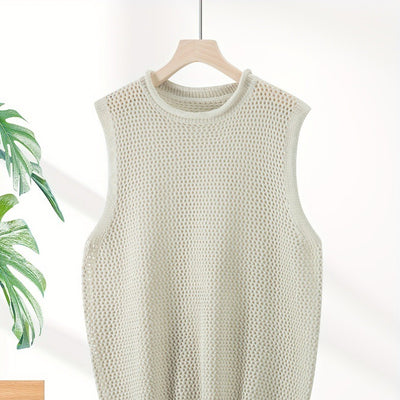 Chaleco sin mangas hombre tejido calado estilo urbano - Elías