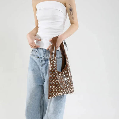 Bolso de hombro con detalles metálicos - Mariela