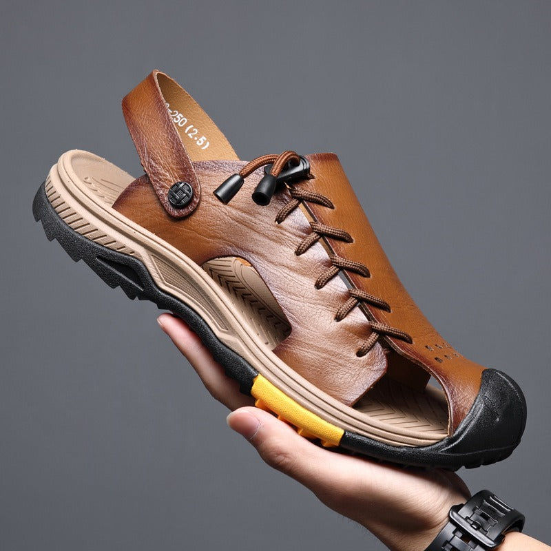 Sandalias deportivas para hombre de piel sintética diseño trekking - Mateo