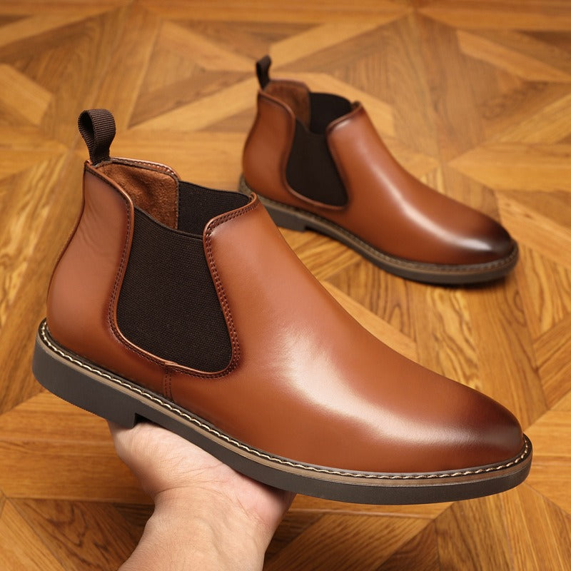 Botines para hombre de piel sintética elástica estilo Chelsea - Mateo