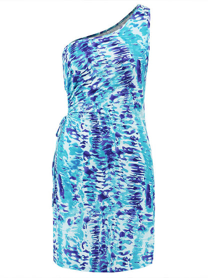 Daniza - Minivestido estampado sin mangas recortado