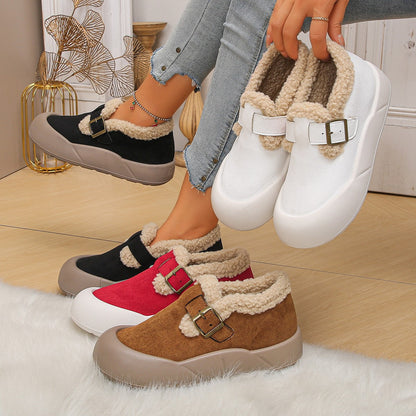Zuecos de invierno para mujer con punta reforzada y hebilla - Renate