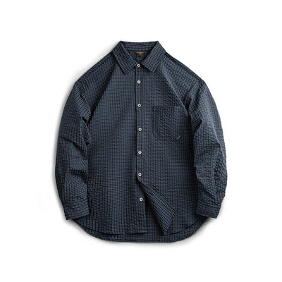 Camisa manga larga hombre algodón con coderas estilo retro - Simón