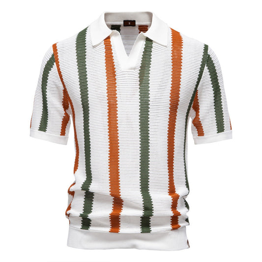 Camisa polo hombre punto acanalado rayas verticales - Álvaro