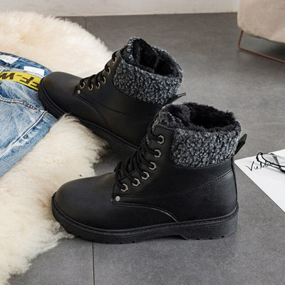 Botas casuales para mujer con forro calido y cordones - Selene