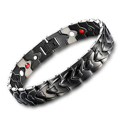 Pulsera acero titanio con imanes diseño corazón - Kronos